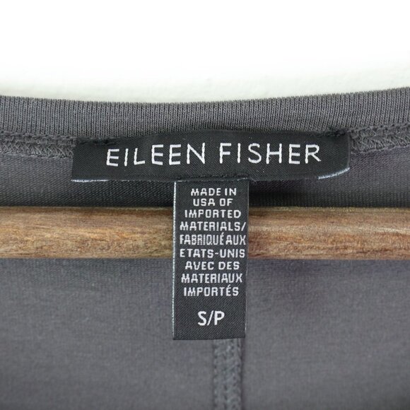 Eileen Fisher Stretch Jersey Knit Jewel Neck Dress Grey Size SP - Picture 4 of 7